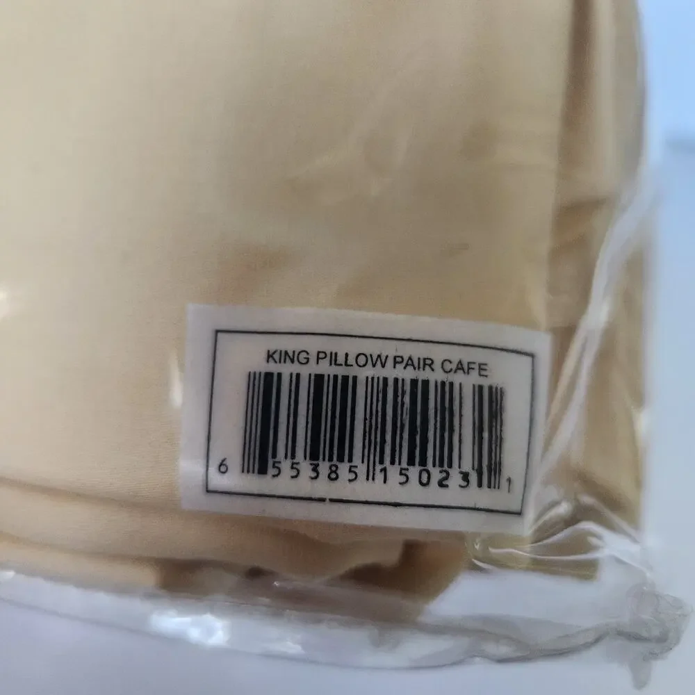 1500 Thread Count Luxury Egyptian Cotton Sateen 2 King Pillowcases NOS Cafe